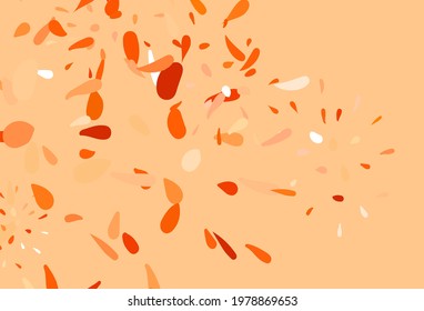 Light Orange vector natural artwork with leaves. Glitter abstract illustration with doodles and leaves. Doodle design for your web site.