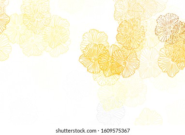 Light Orange vector natural backdrop with leaves. Creative illustration in blurred style with flowers. Brand new style for your business design.