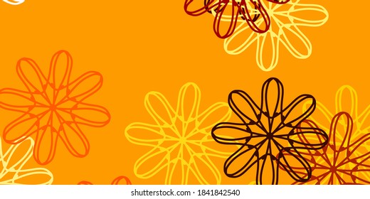 Light Orange vector natural backdrop with flowers. Colorful flowers in natural style on simple background. Pattern for women day promotion.