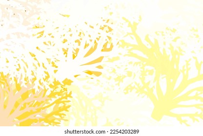 Vector de naranja claro fondo natural con hojas, ramas. Una elegante ilustración brillante con hojas y ramas. Plantilla para fondos de teléfonos móviles.