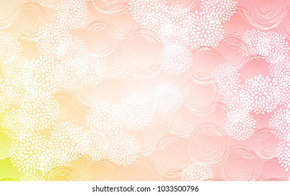 Light Orange vector natural elegant artwork. Glitter abstract illustration with doodles and flowers. The textured pattern can be used for website.