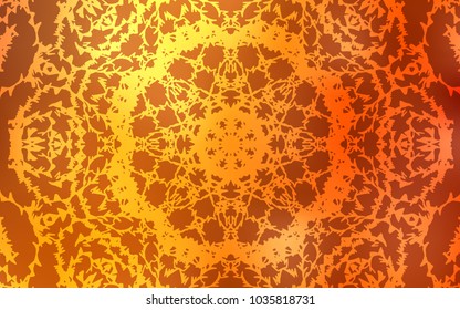 Light Orange vector natural elegant template. A vague abstract illustration with doodles drawn by child in Indian style. Hand painted design for web, wrapping, wallpaper.