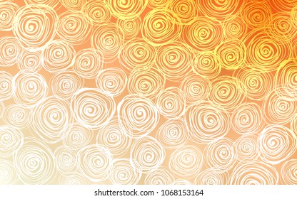 Light Orange vector natural elegant background. Colorful illustration in doodle style with roses. Hand painted design for web, wrapping, wallpaper.