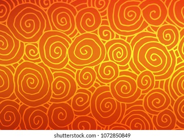 Light Orange vector natural elegant texture. Colorful illustration in abstract style with doodles and Zen tangles. Brand-new design for your business.