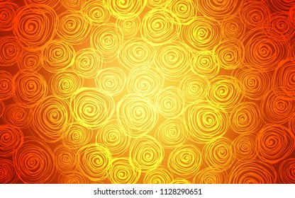 Light Orange vector natural elegant background. Blurred decorative design in Indian style with roses. The doodle design can be used for your web site.