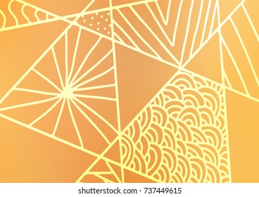 Light Orange vector natural elegant texture. Creative illustration in blurred style with doodles and Zen tangles. The textured pattern can be used for website.