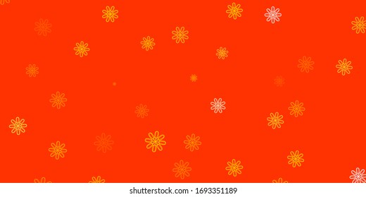 Light Orange vector natural layout with flowers. Simple colored illustration with abstarct flowers. Best design for your business.