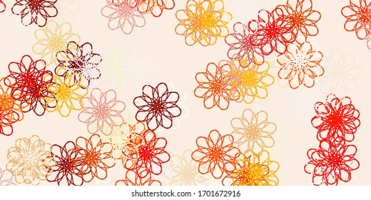 Light Orange vector natural layout with flowers. Colorful flowers in natural style on simple background. Pattern for women day promotion.