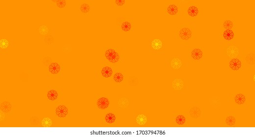 Light Orange vector natural layout with flowers. Illustration with abstract colorful flowers with gradient. Best design for your business.
