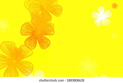 Light Orange vector natural pattern with flowers. Brand new colored illustration with flowers. New template for your design.