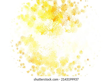 Light Orange vector natural pattern with branches. Leaves and branches with gradient on white background. Doodle design for your web site.