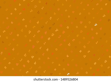 Light Orange vector pattern with ABC symbols. Shining colorful illustration with isolated letters. Pattern for ads, poster, banner of books.