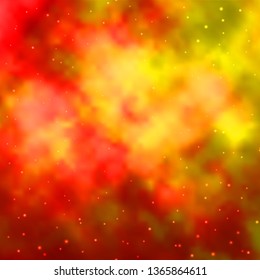Light Orange vector pattern with abstract stars. Shining colorful illustration with small and big stars. Design for your business promotion.