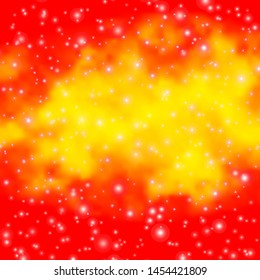 Light Orange vector pattern with abstract stars. Shining colorful illustration with small and big stars. Theme for cell phones.