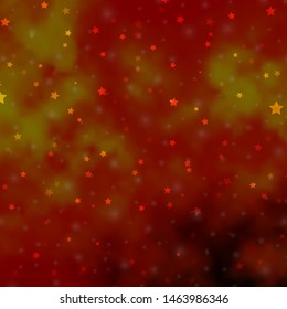 Light Orange vector pattern with abstract stars. Decorative illustration with stars on abstract template. Pattern for new year ad, booklets.