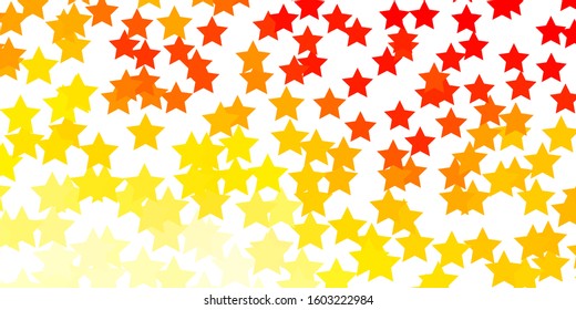 Light Orange vector pattern with abstract stars. Blur decorative design in simple style with stars. Pattern for wrapping gifts.
