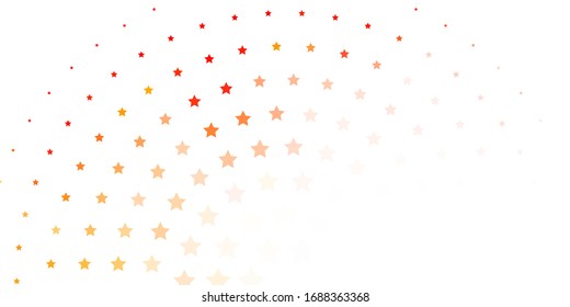 Light Orange vector pattern with abstract stars. Colorful illustration in abstract style with gradient stars. Pattern for new year ad, booklets.
