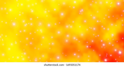 Light Orange vector pattern with abstract stars. Blur decorative design in simple style with stars. Design for your business promotion.