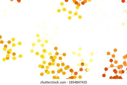 Light Orange vector pattern with artificial intelligence network. Shining colorful illustration with real structure of AI. Smart design for promotion of bid data.