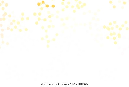 Light Orange vector pattern with artificial intelligence network. Abstract illustration with links and dots of AI. Pattern for science, futuristic designs.