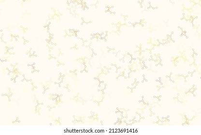 Light Orange vector pattern with artificial intelligence network. Abstract illustration with links and dots of AI. Pattern for  poster, banner of technology.