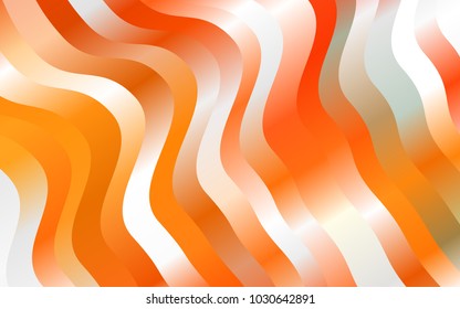 Light Orange vector pattern with bent lines. Geometric illustration in marble style with gradient.  A completely new template for your business design.