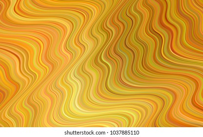 Light Orange vector pattern with bent ribbons. Glitter abstract illustration with wry lines. A completely new memphis design for your business.