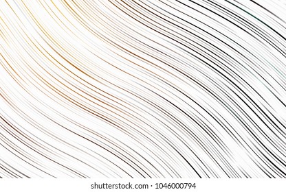 Light Orange vector pattern with bent ribbons. Shining illustration, which consist of blurred lines, circles. Marble style for your business design.