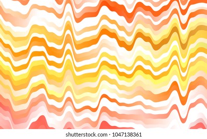 Light Orange vector pattern with bent ribbons. Modern gradient abstract illustration with bandy lines. Marble style for your business design.