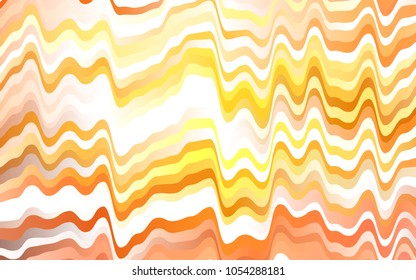Light Orange vector pattern with bent ribbons. Creative illustration in halftone marble style with gradient. Textured wave pattern for backgrounds.