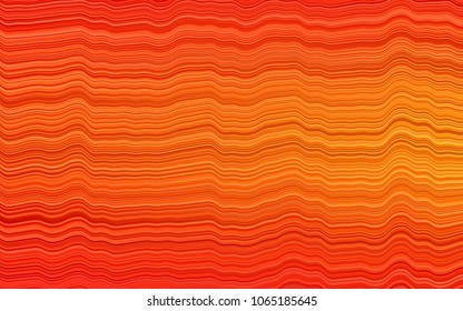 Light Orange vector pattern with bent lines. Geometric illustration in marble style with gradient.  Textured wave pattern for backgrounds.