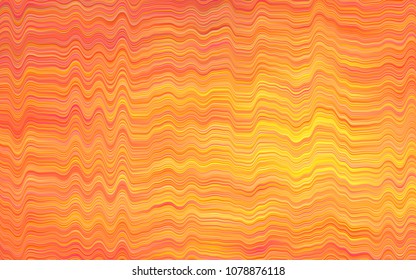 Light Orange vector pattern with bent lines. Colorful abstract illustration with gradient lines. A completely new template for your business design.