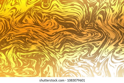 Light Orange vector pattern with bent ribbons. A vague circumflex abstract illustration with gradient. Marble design for your web site.