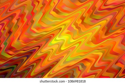 Light Orange vector pattern with bent ribbons. Colorful illustration in abstract marble style with gradient. The elegant pattern for brand book.