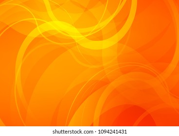 Light Orange vector pattern with bent lines. Glitter abstract illustration with wry lines. Pattern for your business design.