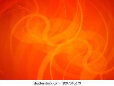 Light Orange vector pattern with bent lines. Glitter abstract illustration with wry lines. Textured wave pattern for backgrounds.