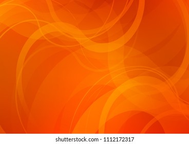 Light Orange vector pattern with bent lines. Shining illustration, which consist of blurred lines, circles. A completely new template for your business design.