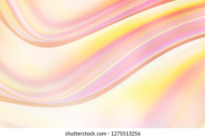Light Orange vector pattern with bent ribbons. Geometric illustration in marble style with gradient.  Marble style for your business design.