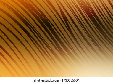 Light Orange vector pattern with bent lines. Glitter abstract illustration with wry lines. Brand new design for your ad.