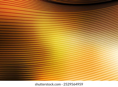 Hellorangefarbenes Vektormuster mit gebogenen Linien. Eine elegante helle Illustration mit Farbverlauf-Linien. Textur für Broschüren, Broschüren.