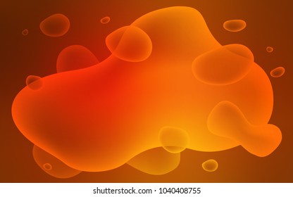 Light Orange vector pattern with bubble shapes. Colorful illustration in abstract memphis style with gradient. Textured wave pattern for backgrounds.