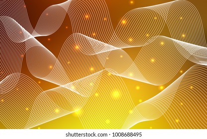 Light Orange vector pattern with christmas ribbons. Decorative shining illustration with ribbons on abstract template. The template can be used as a background for postcards.