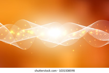 Light Orange vector pattern with christmas ribbons. Glitter abstract illustration with colorful confetti, ribbons. The pattern can be used for new year ad, booklets.