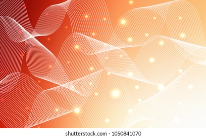 Light Orange vector pattern with christmas ribbons. Decorative shining illustration with ribbons on abstract template. The pattern can be used for carnival, festival leaflets.