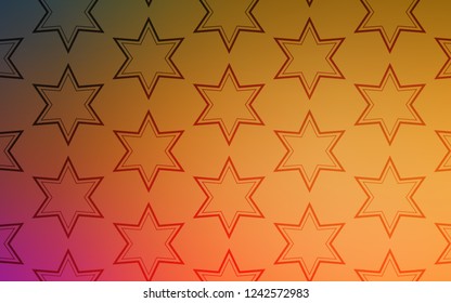 Light Orange vector pattern with christmas stars. Blurred decorative design in simple style with stars. Smart design for your business advert.