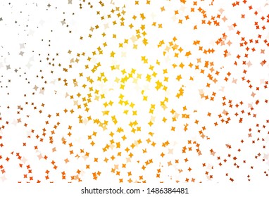 Light Orange vector pattern with christmas stars. Modern geometrical abstract illustration with stars. Pattern for futuristic ad, booklets.