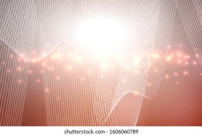 Light Orange vector pattern with christmas ribbons. Blurred decorative design in anniversary style with confetti. The template can be used as a background for postcards.