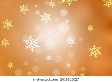 Light Orange vector pattern in Christmas style. Abstract gradient illustration with colorful Christmas things. Smart design for promotion of university.
