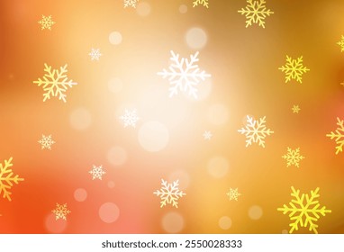 Light Orange vector pattern in Christmas style. Simple gradient illustration with Christmas attributes. Best design for a college poster, banner.