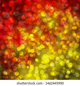 Light Orange vector pattern with circles. Glitter abstract illustration with colorful drops. Pattern for business ads.